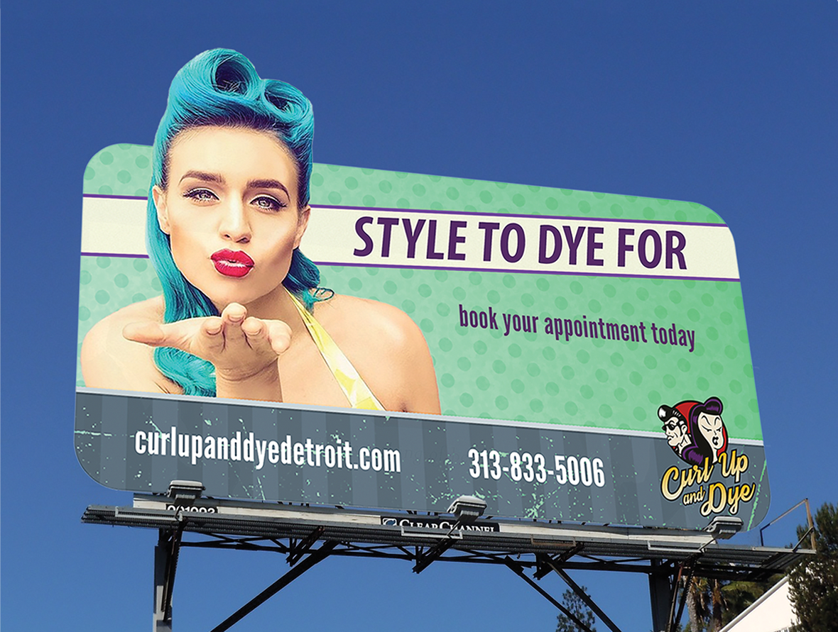 curl up and dye billboard